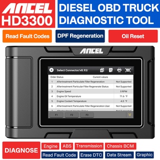 Ancel เครื่องสแกนเนอร์วินิจฉัยรถยนต์ รถบรรทุก HD3300 OBD OBD2 สําหรับตรวจสอบเครื่องยนต์