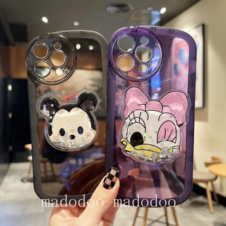 Cute Casing Samsung Galaxy A22 LTE M22 M32 4G 5G A51 A20 A30 A20S A7 J6 Plus 2018 J7 Pro J2 Prime Snoopy Mickey Minnie Donald Duck Daisy Cartoon Couple Quicksand Stand Clear Oval Airbag Soft Phone Case NKS 13