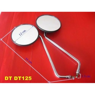 YAMAHA DT125 DT175 DT250 DT400 XT500 (10 mm.) ROUND SIDE MIRROR SET PAIR (LH&amp;RH) // กระจกมองข้าง ทรงกลม สีดำ