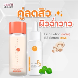 VIKKASKINCARE Travel size (SizeL) Vit - Active B3 Zinc PCA 30 ml + Pico Lotion 100 ml