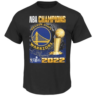 ผ้าฝ้ายแท้ขายดี!!! เสื้อยืด พิมพ์ลาย Golden State Warriors NBA Finals Champions Trophy สไตล์คลาสสิก สําหรับผู้ชายS-4XL