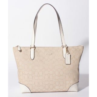 Coach กระเป๋า ZIP TOP TOTE IN SIGNATURE CANVAS F29208 สีขาว