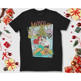 เสื้อผ้าผชเสื้อยืด พิมพ์ลายกราฟิก Disney The Little Mermaid สไตล์เรโทรS-5XL