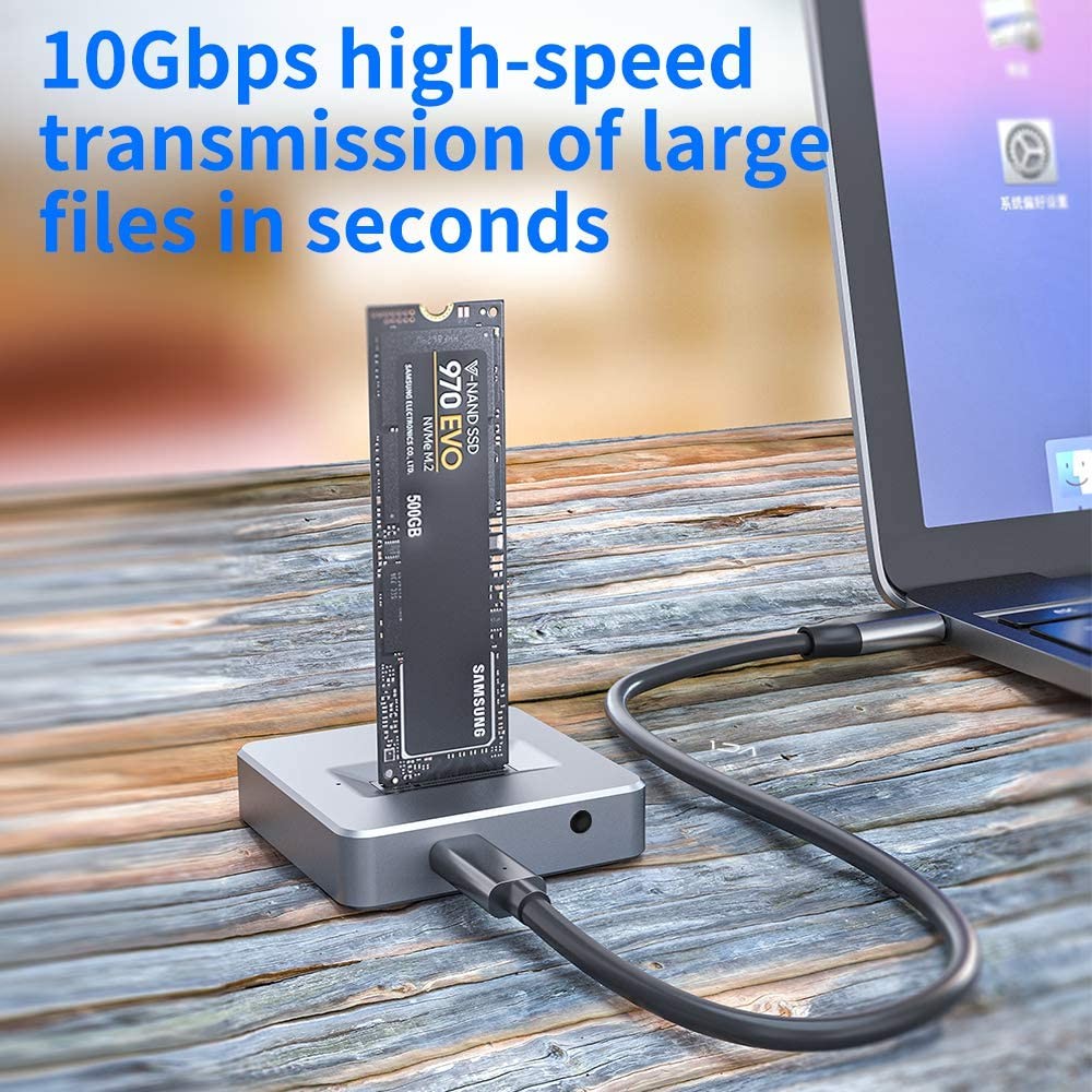 อะแดปเตอร์ Acasis NVME/SATA เป็น USB, ไม่มีโคลนสายเคเบิล, ชิปสะพาน USB 3.1 Gen 2 ประสิทธิภาพสูง, ใช้เป็น SSD แบบพกพา, USB to M2 SSD Key M, รองรับ Windows XP 7 8 10