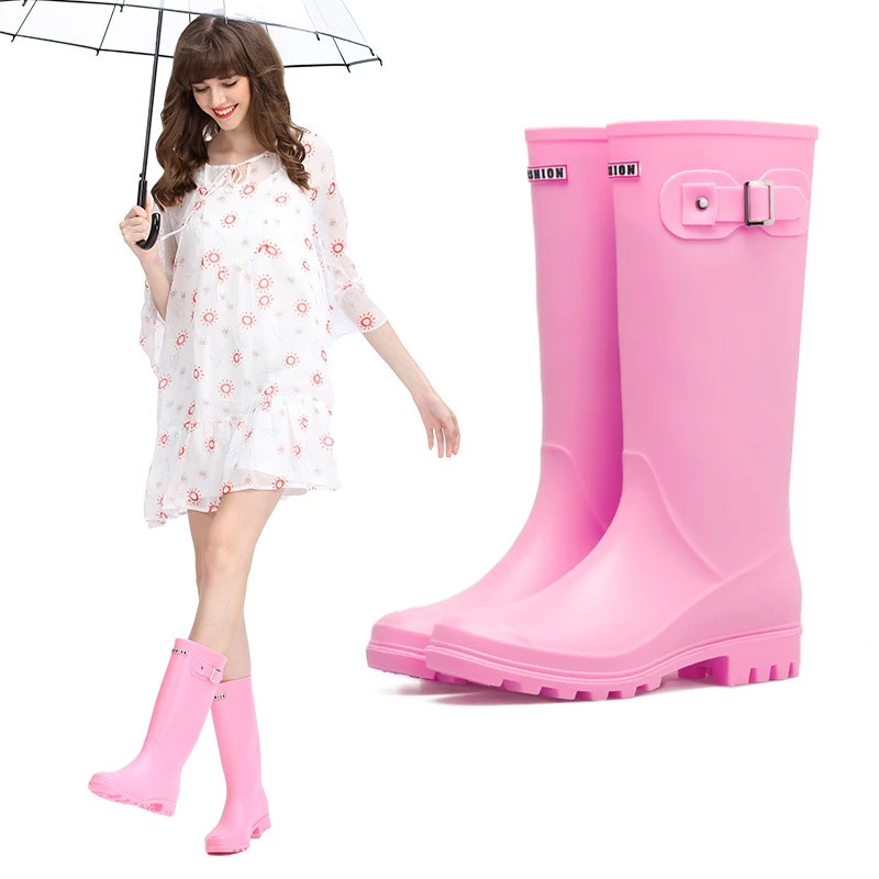 รองเท้าบูทกันฝนผู้หญิง ทรงสูง กันน้ำ กันลื่น