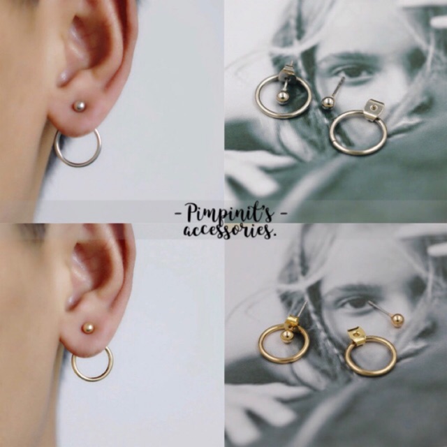 พร้อมส่ง : ⭕️ ต่างหูวงกลมสไตล์พังก์ | Circle Punk Style Stud Earring.