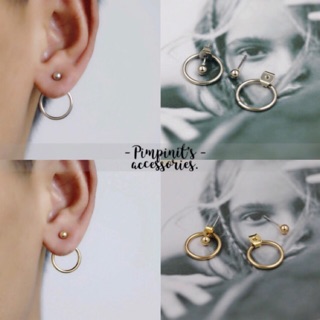 📬 พร้อมส่ง : ⭕️ ต่างหูวงกลมสไตล์พังก์ | Circle Punk Style Stud Earring.