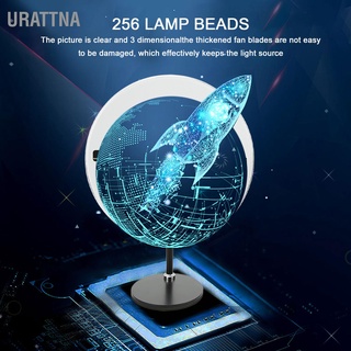 Urattna พัดลมโฮโลแกรม Led 3D 30 ซม. พร้อมฝาครอบ สําหรับร้านค้า 100‐240V