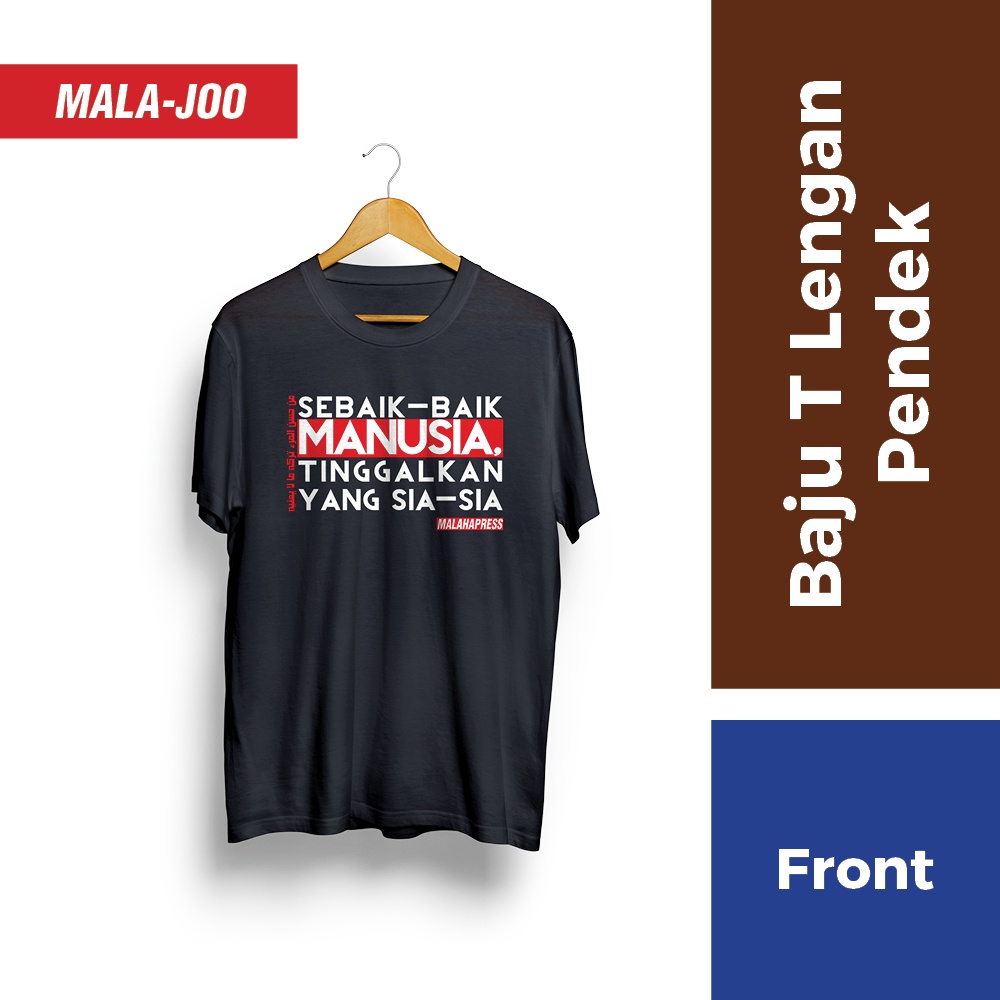 MALA-JOO Baju เสื้อยืดแขนสั้นคอกลมพิมพ์ลายคอกลม