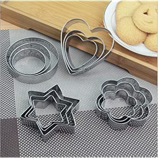 Cookie cutter set 12 ชิ้น พิมพ์ขนมต่างๆ พิมพ์กดคุกกี้ สแตนเลส แม่พิมพ์คุกกี้ ที่ตัดคุกกี้ พิมพ์ทำขนม พิมพ์ทำขนมT1295