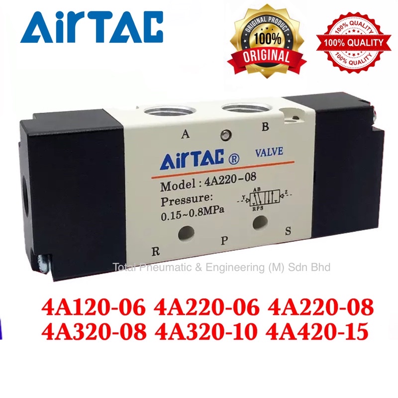 AirTAC 4A120-06 4A220-06 4A220-08 4A320-08 4A320-10 4A420-15 Pneumatic Air Valve Pilot Valve