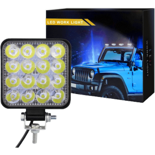 (ลด25% ใส่โค้ดYALSEP60)ไฟสปอร์ตไลท์LED 48w ไฟ16ดวง ไฟรถsuv ไฟรถบรรทุก ไฟตัดหมอOff Road Light Bar มอเตอร์ไซต์ 1ชิ้น