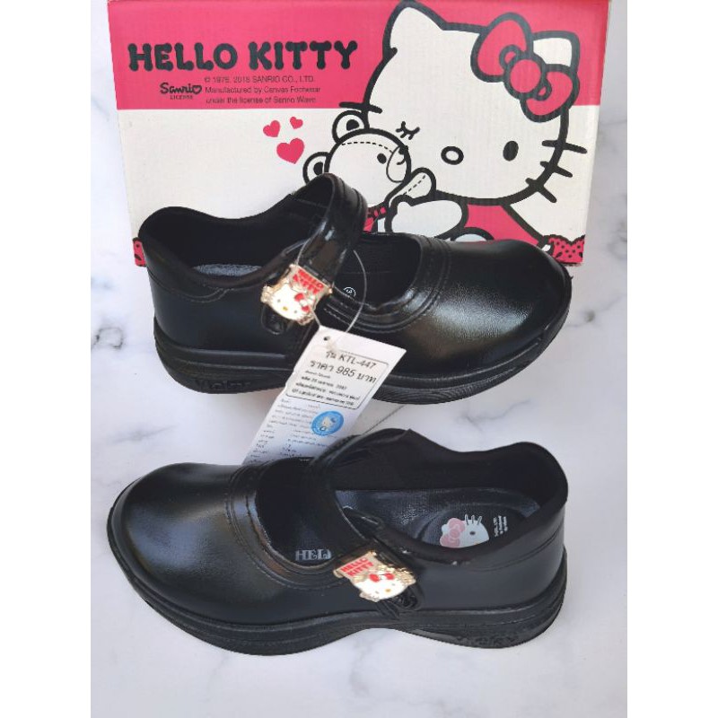 😻รุ่นKTL-447พื้นหนาทนทาน😻รองเท้านักเรียน Hello Kitty รองเท้าเด็กผู้หญิง