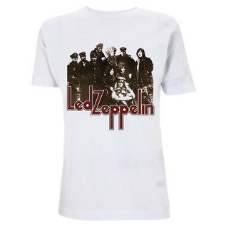 เสื้อยืดวงดนตรีTshirtคอลูกเรือcrew neckรายละเอียดเกี่ยวกับเสื้อยืด Led Zeppelin II Photo (สีขาว) - ใหม่และเป็นทางการ!-