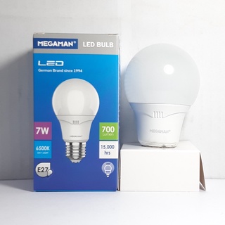 221.Megaman LED Bulb (15,000ชม.)หลอดไฟ แลมป์  7W  ขั้ว E27 แสงขาว Daylight 6500K