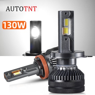 หลอดไฟหน้าเทอร์โบ Led H7 H4 6000K 130W 32000Lm สีขาว สําหรับรถยนต์ H8 H11 HB3 9005 HB4 9006 9012 4300K 3000K 2 ชิ้น