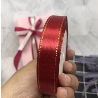 ริบบิ้นผ้า ริบบิ้นผ้าขอบทอง 1.5 ซม ,2.5 ซม [ม้วน 25 หลา]📍สินค้ามีพร้อมส่ง📍ริบบิ้นห่อของขวัญ