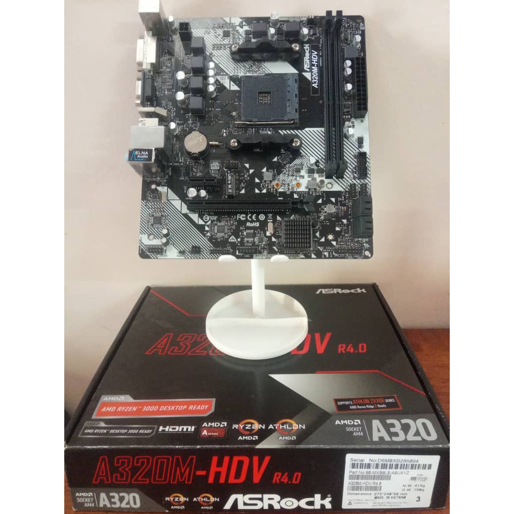 Asrock A320M-HDV R4.0 AMD AM4 (ใช้แล้ว)