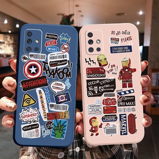 เคสโทรศัพท์มือถือ ขอบสี่เหลี่ยม ลาย iron Man สําหรับ Samsung Galaxy A31 A32 4G A52 A72 5G A11 A51 A71 A10S A50 A30S A20S M42