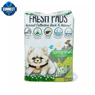 แผ่นรองฉี่สุนัข FRESH PADS กลิ่นหญ้าฤดูใบไม้ผลิ ขนาด 45x60 cm (50แผ่น)