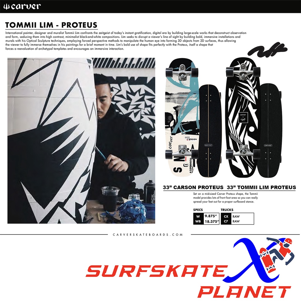 Carver 2022 Proteus Series Carson / Tommii Lim - Surfskate Planet X - ราคา Official Price Thailand