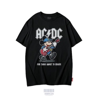 ย้อนยุคเสื้อยืดวงดนตรี Acdc วงโลหะ สําหรับผู้ชาย และผู้หญิงS-5XL