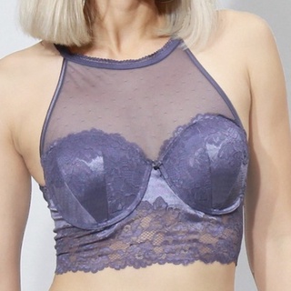 Kyra Tisha 1/2 Mold Long Bra Violet บราครึ่งคัพ KKB867-6/VI