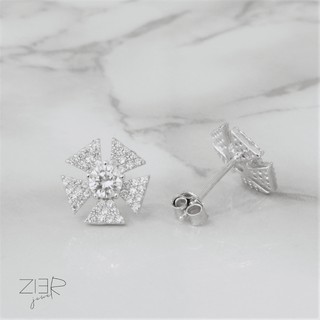 ต่างหูประดับพลอยเงินแท้ 925 Earring Silver 925-(E26160027)