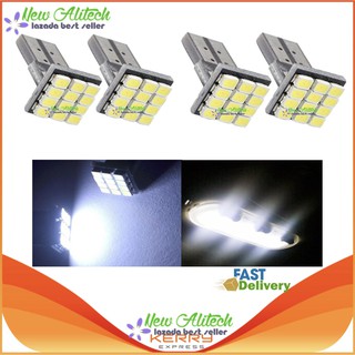 New Alitech ไฟหรี่ LED T10 12 SMD ตัว T (สีขาว) 4 หลอด