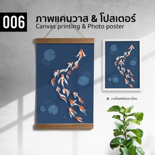 006 ภาพปลามงคล ปลาคาร์ฟ 9 ตัว เสริมฮวงจุ้ย ภาพพิมพ์ แคนวาส โปสเตอร์ โฟโต้ และสติ๊กเกอร์ PVC