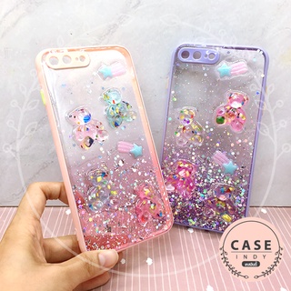 เคส Samsung A12(5G) A20/A30 A22(5G) A32(5G) A52(5G)เคสมือถือ TPU ขอบสีกันกล้อง กากเพชรกริตเตอร์ไล่สีติดอไหล่หมี