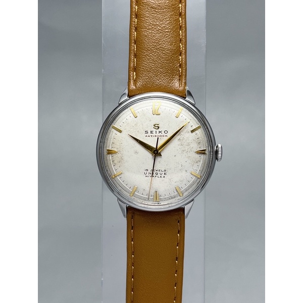 นาฬิกาเก่า นาฬิกาไขลาน นาฬิกาข้อมือโบราณไซโก้ Vintage Seiko Unique Nivaflex “S mark” flying Arabic indices