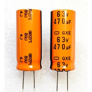 NCC Nippon Chemi-con GXE 470uf 63v 125°  capacitor ตัวเก็บประจุ คาปาซิเตอร์