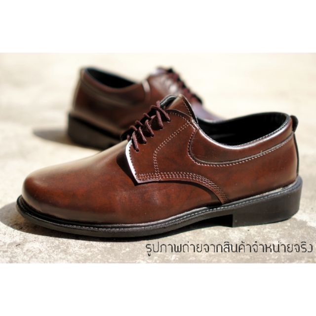 Size40-48(งานฝีมคนไทย เย็บพื้น ใส่ทน +1เบอร์จากปกติ )รองเท้าสุภาพบุรุษคัดชูผูกเชือก ยี่ห้อs.c.s.size39-45