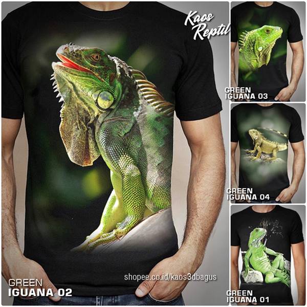 เสื้อยืด HIJAU IGUANA | เสื้อยืด GREEN IGUANA REPTILE | เสื้อยืด Iguana Lover GREEN IGUANA Reptile M