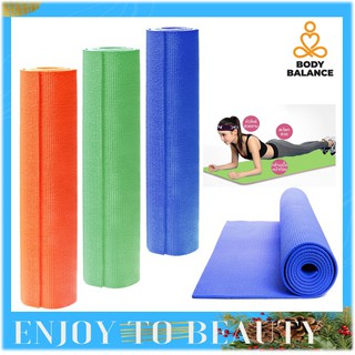 BODY BALANCE เสื่อโยคะ Yoga Mats หนา 6 mm (ทำจาก PVC) (สีส้ม สีเขียว สีฟ้า) เสื่อออกกำลังกาย ขนาด 173x61 cm