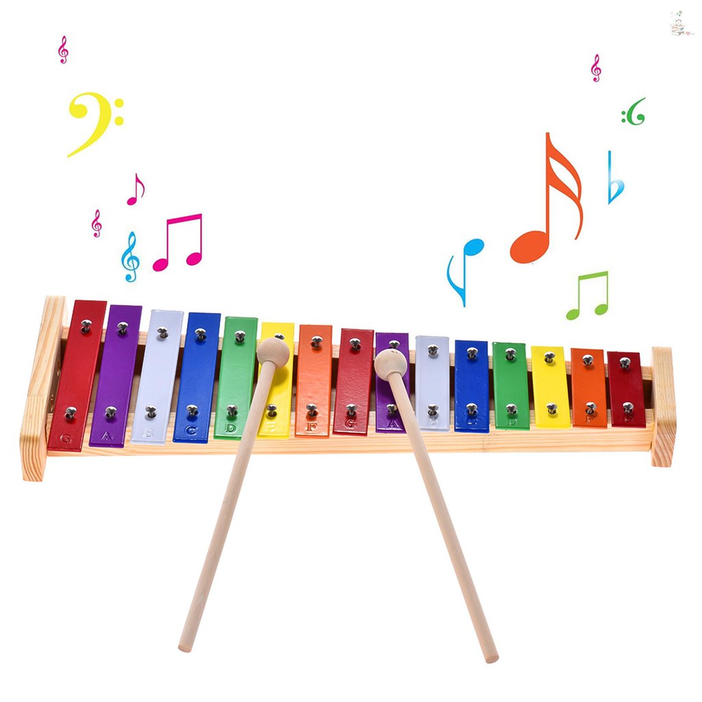 [OFFST]Colorful Glockenspiel Xylophone Wooden & Aluminum Percussion