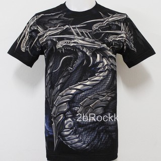 เสื้อลาย มังกร ไฮดรา เสื้อยืด Discharge T-Shirt D54 ไซส์ยุโรป