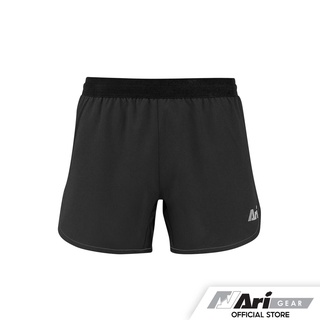 ARI WOMENS ALLROUND 3" RUNNING SHORTS - BLACK/SILVER กางเกงวิ่งหญิง อาริ ออราวด์ 3 นิ้ว สีดำ