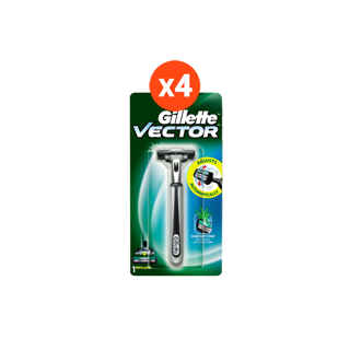 Gillette Vector ยิลเลตต์ เวคเตอร์ พลัส ด้ามพร้อมใบมีด 4 คู่ p&g