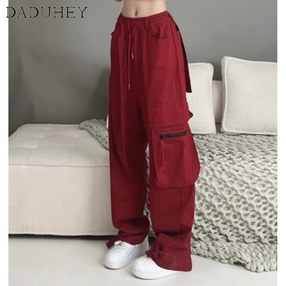 DaDuHey🔥 2022 Hong Kong Style Trendy Retro Straight Cargo Pants Ins Mens Fashion and Handsome All-Match Loose Casual Pants