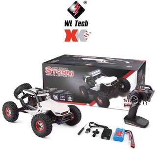 รถไฟฟ้า Wltoys 12429 STORM 2.4G 1: 12 4WD ขับขี่ด้วยความเร็ว Off-Road RC Car ด้วยไฟ LED RTR - สีขาว