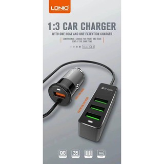 LDNIO C61 car charger for front and rear seat 1QC3.0+3USB 3.4A