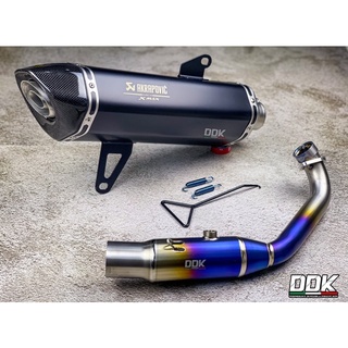 ท่อแต่ง Xmax300(ปี17-23) ปลายท่อตรงรุ่นคอไทเทเนี่ยมแท้ Akrapovic 18 นิ้ว เลสสีดำปากคาร์บอนเคฟล่าแท้ ปากเฉียงโลโก้เลเซอร์