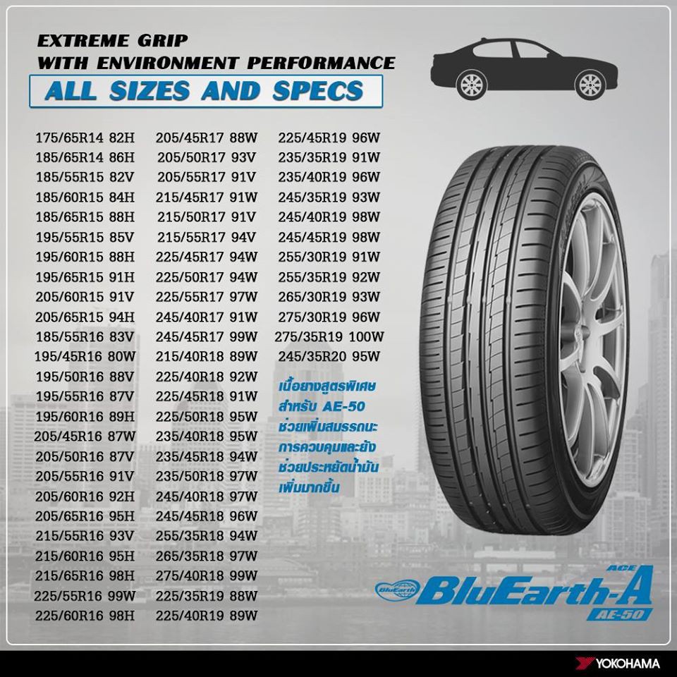 Yokohama ยางรถยนต 185 55r16 ล อขอบ16 ร น Bluearth Ae50 4 เส น ใหม ป 19 ราคาพ เศษ Shopee Thailand