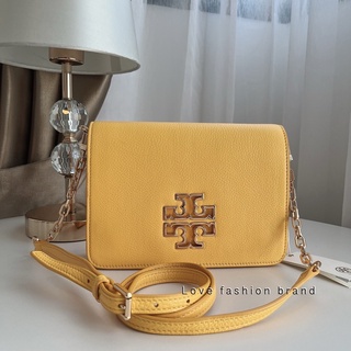 👑ผ่อน0%~แท้100%👑60405 กระเป๋าสะพาย Tory Burch Britten Combo Crossbody 39053 สีเหลือง