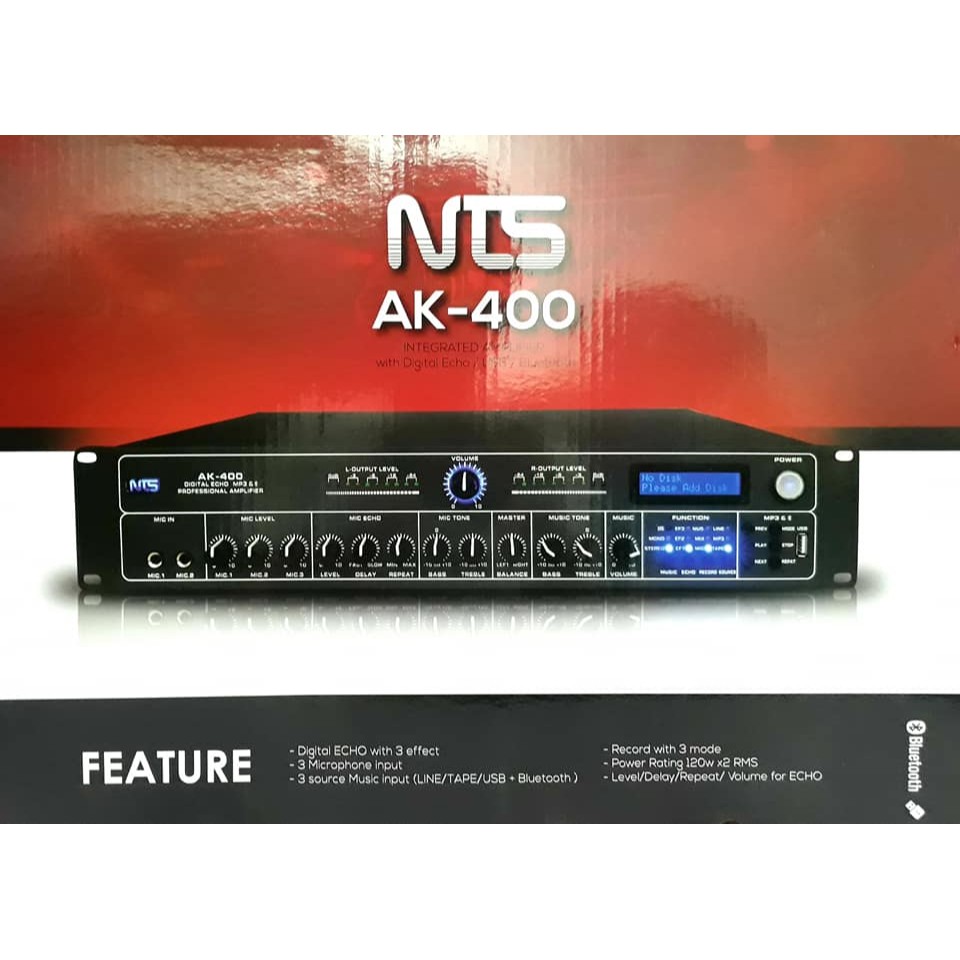 แอมป์คาราโอกะ NTS รุ่น : AK-400 มีบลูทุส