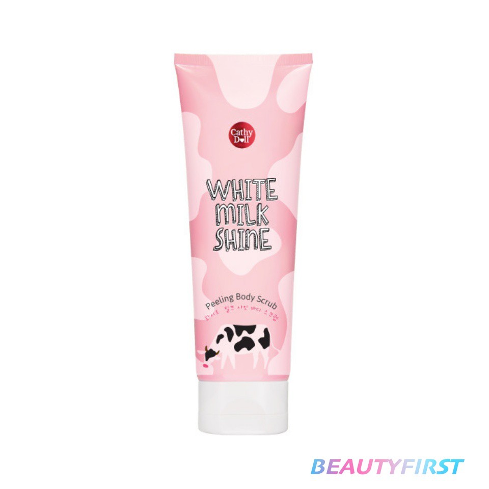 CATHY DOLL สครับขัดขี้ไคลเนื้อเจล WHITE MILK SHINE PEELING BODY SCRUB 320 ml
