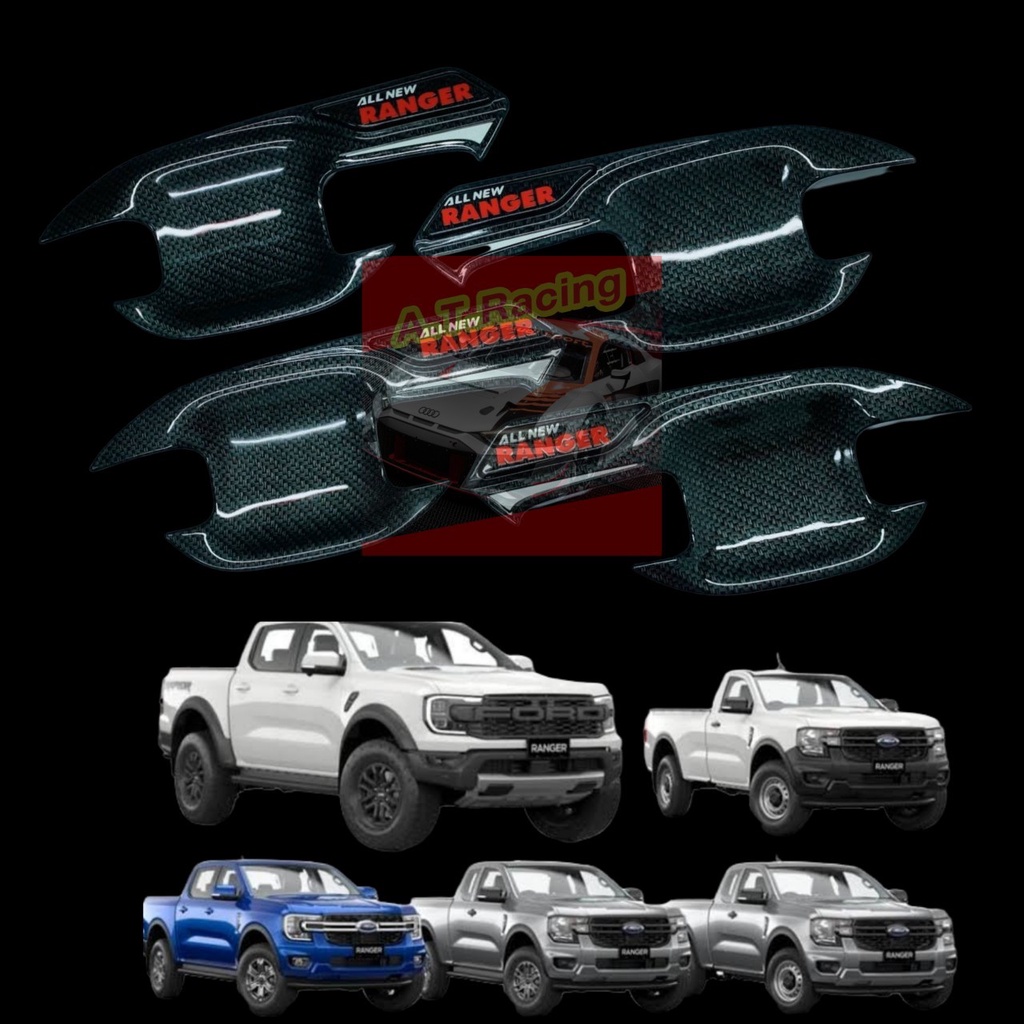 ถ้วยรองมือเปิดแคปล่าโลโก้แดง ฟอร์ด เรนเจอร์ Ford Ranger ปี 2022 /4 ประตู / เบ้ามือจับแคปล่าโลโก้ RAN