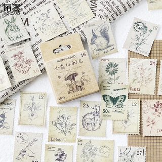 Zican สติกเกอร์ ลายป่าย้อนยุค สําหรับตกแต่งสมุดภาพ DIY 46 ชิ้น ต่อกล่อง